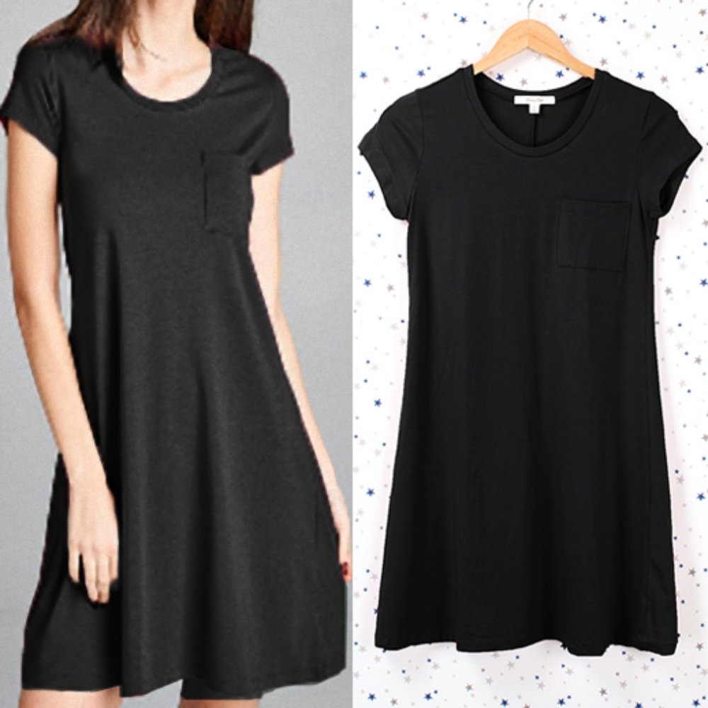 Short Sleeve T-shirt Dress Black